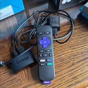 Roku Black and Purple Remote with Adapter